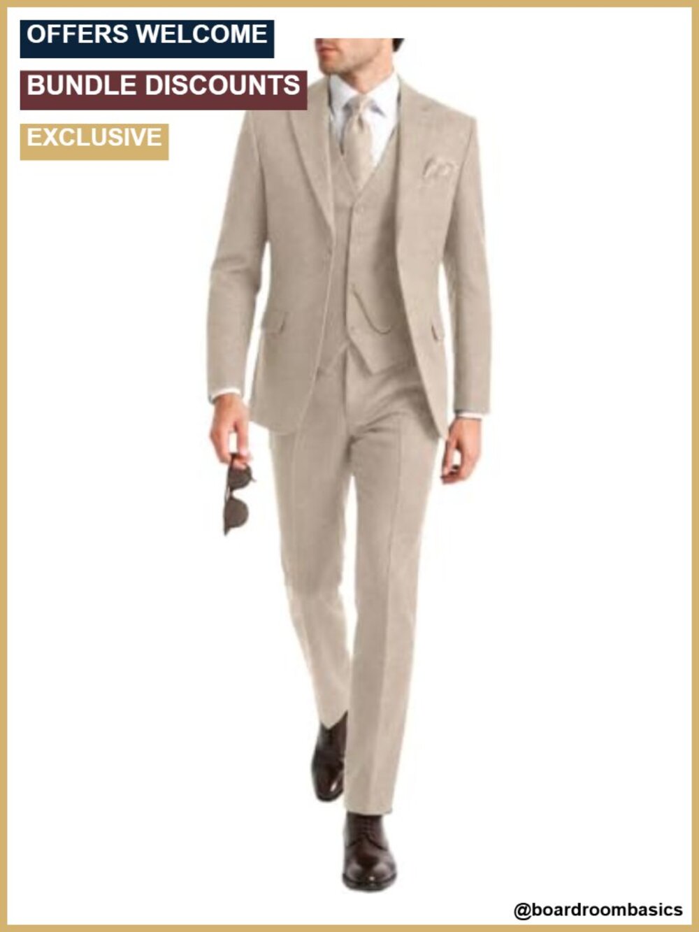 Retro Tweed Herringbone 3 Piece Mens Suit Jacket Vest Pants Formal Slim Fit